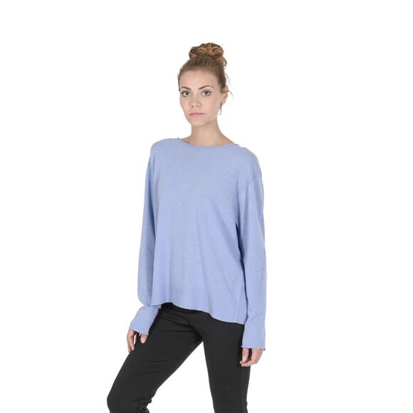 Crown of Edinburgh Cashmere Cashmere Pullover Sweater Relaxed Fit Women Sky blue